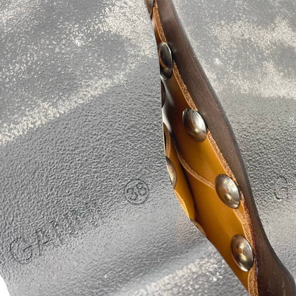 GANNI | Leather Studded Retro Clogs Tiger's Eye Brown Size 38 / US 8 - Picture 14 of 14